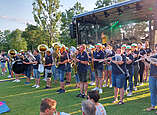 Grandiose Eröffnung des Open-Air-Konzertes durch die Musikkapellen aus Ailingen und Berg