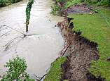 Beispielhafte Uferschäden an Bächen durch das Hochwasser und die Starkregenereignisse
(Foto: Landratsamt Bodenseekreis)
